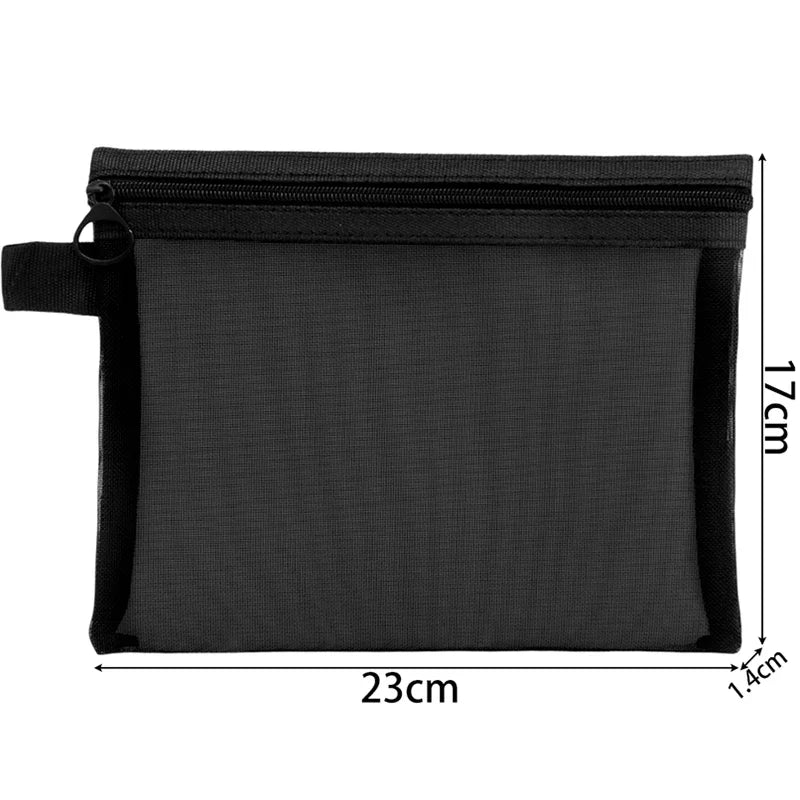 Mesh Clear Cosmetic Bags - Portable Organizer 1/3pcs Clean Vanilla Store