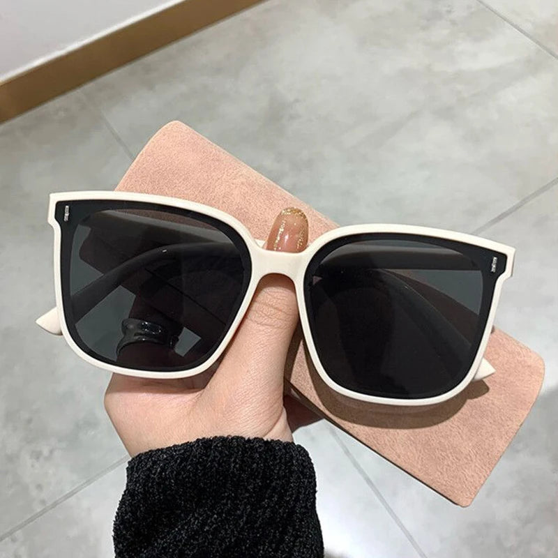 OIMG Vintage Square Oversized Sunglasses UV400 Protection Clean Vanilla Store