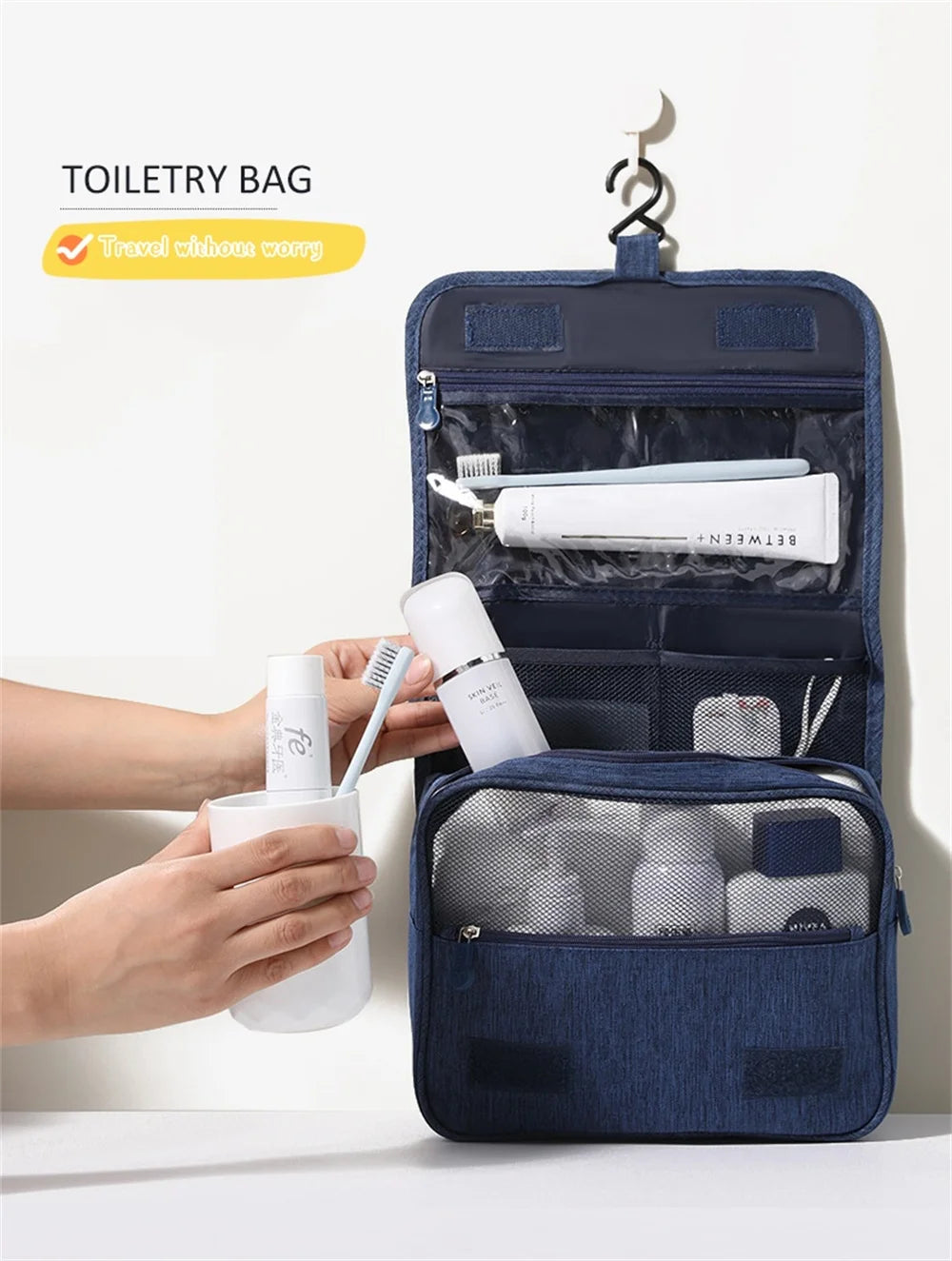 Waterproof Portable Toiletry Washbag with Hook Clean Vanilla Store