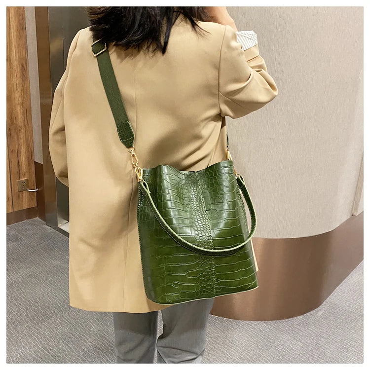 Vintage Crocodile Pattern Crossbody Bag for Women Clean Vanilla Store