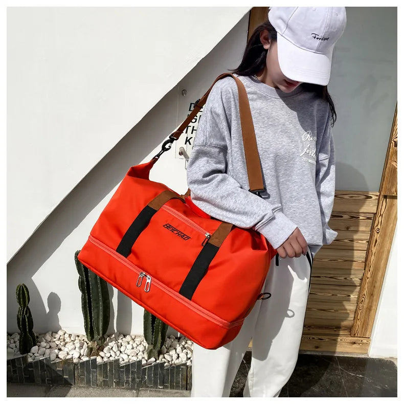 Large Capacity Travel Gym Bag Waterproof Design Clean Vanilla Store