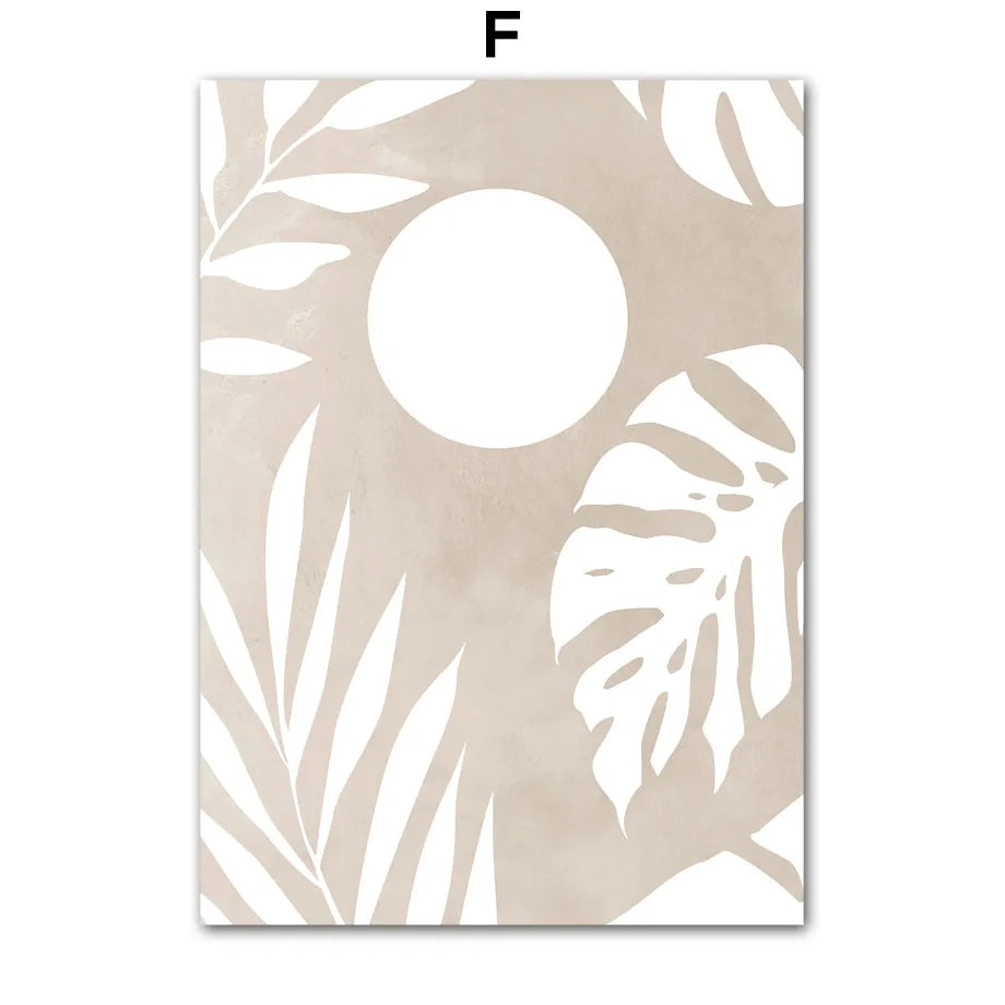 Bohemian Sun Leaf Geometry Canvas Prints - Set of 2 Clean Vanilla Store