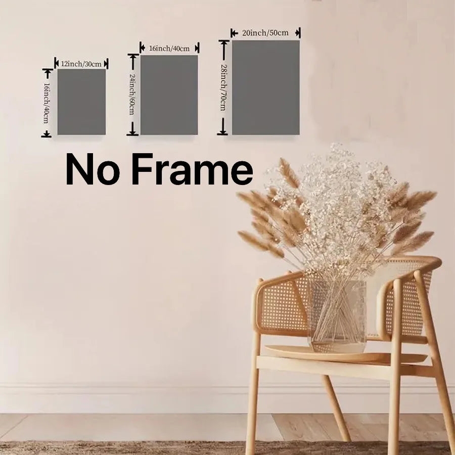 Frameless Blue Light Gold Watercolor Plants Art 3 Pcs Set Clean Vanilla Store