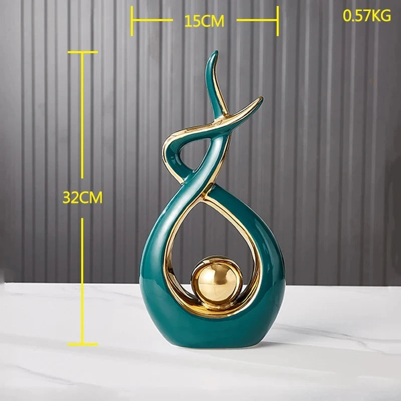 Light Luxury Modern Ceramic Abstract Sculpture Clean Vanilla Store