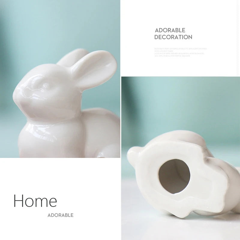 Charming Miniature Ceramic Rabbit Ornament Decor Clean Vanilla Store