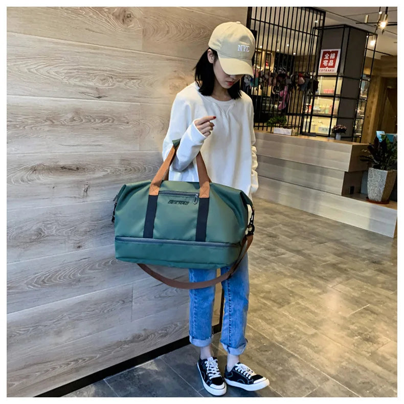 Large Capacity Travel Gym Bag Waterproof Design Clean Vanilla Store