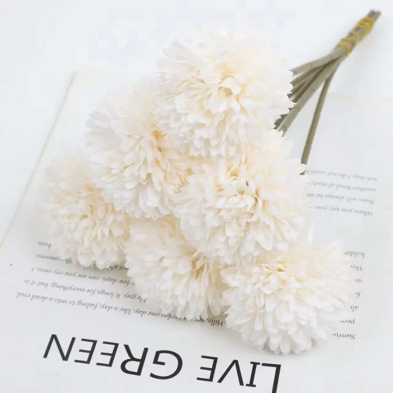 Elegant Hydrangea Artificial Flowers Bouquet Clean Vanilla Store