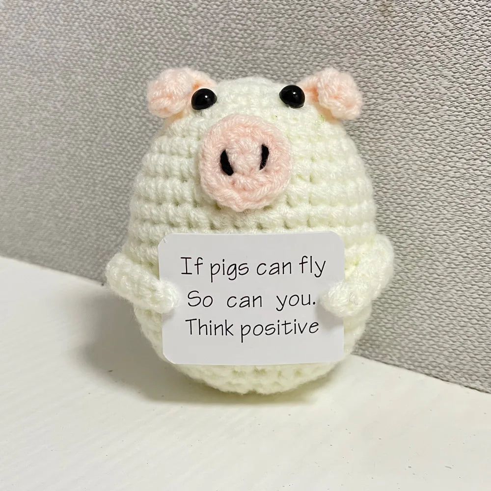Funny Crochet Shark Doll with Card Handmade Gift Clean Vanilla Store