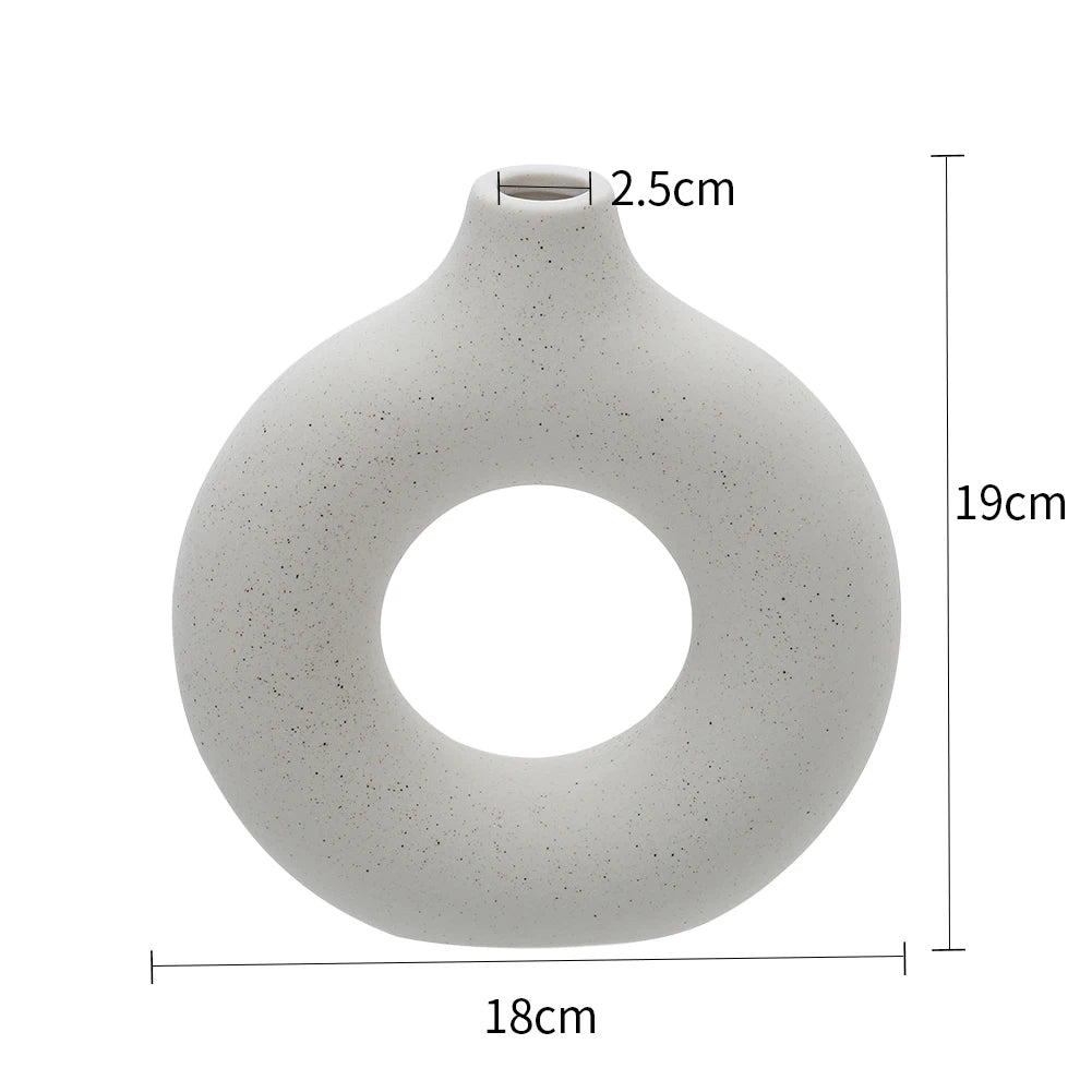 Lifeideas Nordic Style White Ceramic Round Vase Clean Vanilla Store