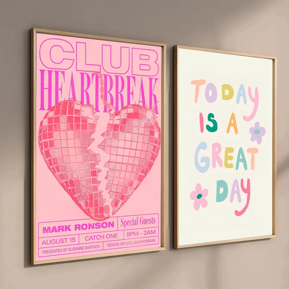 Maximalist Colorful Pink Love Poster Print Decor Clean Vanilla Store