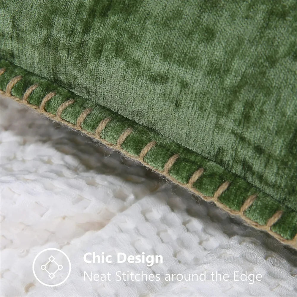 Olanly Chenille Cushion Cover 40x40cm Soft Luxury Clean Vanilla Store