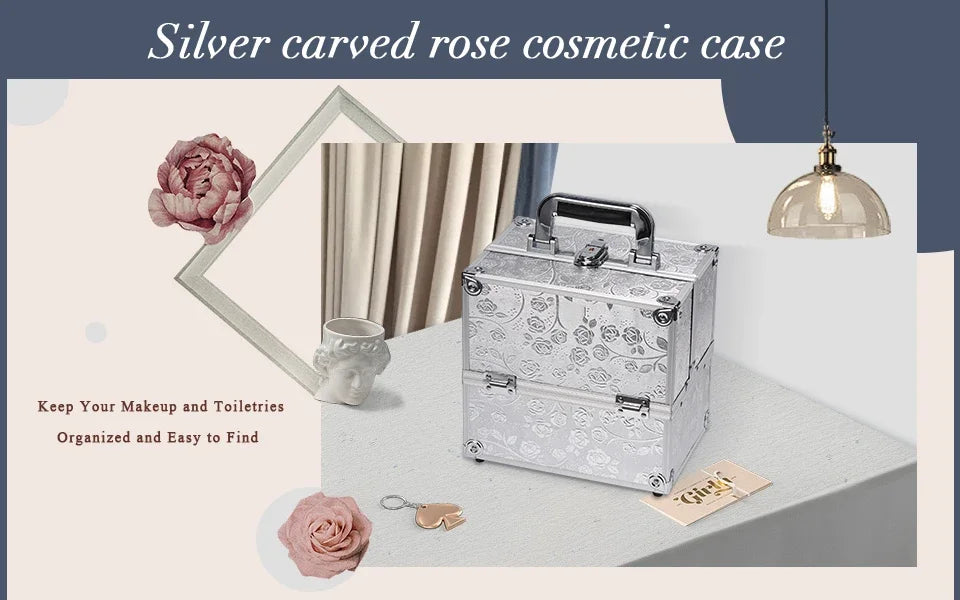 Makeup Case Portable Travel Organizer for Women Clean Vanilla Store