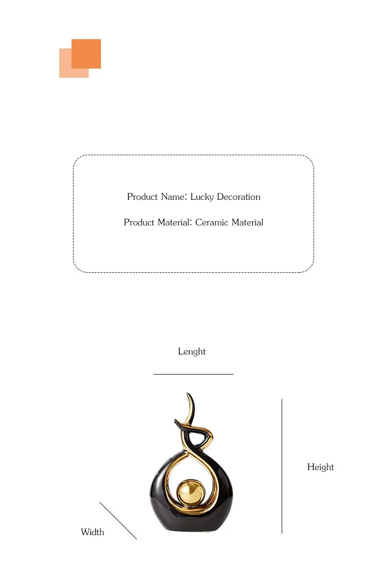Light Luxury Modern Ceramic Abstract Sculpture Clean Vanilla Store