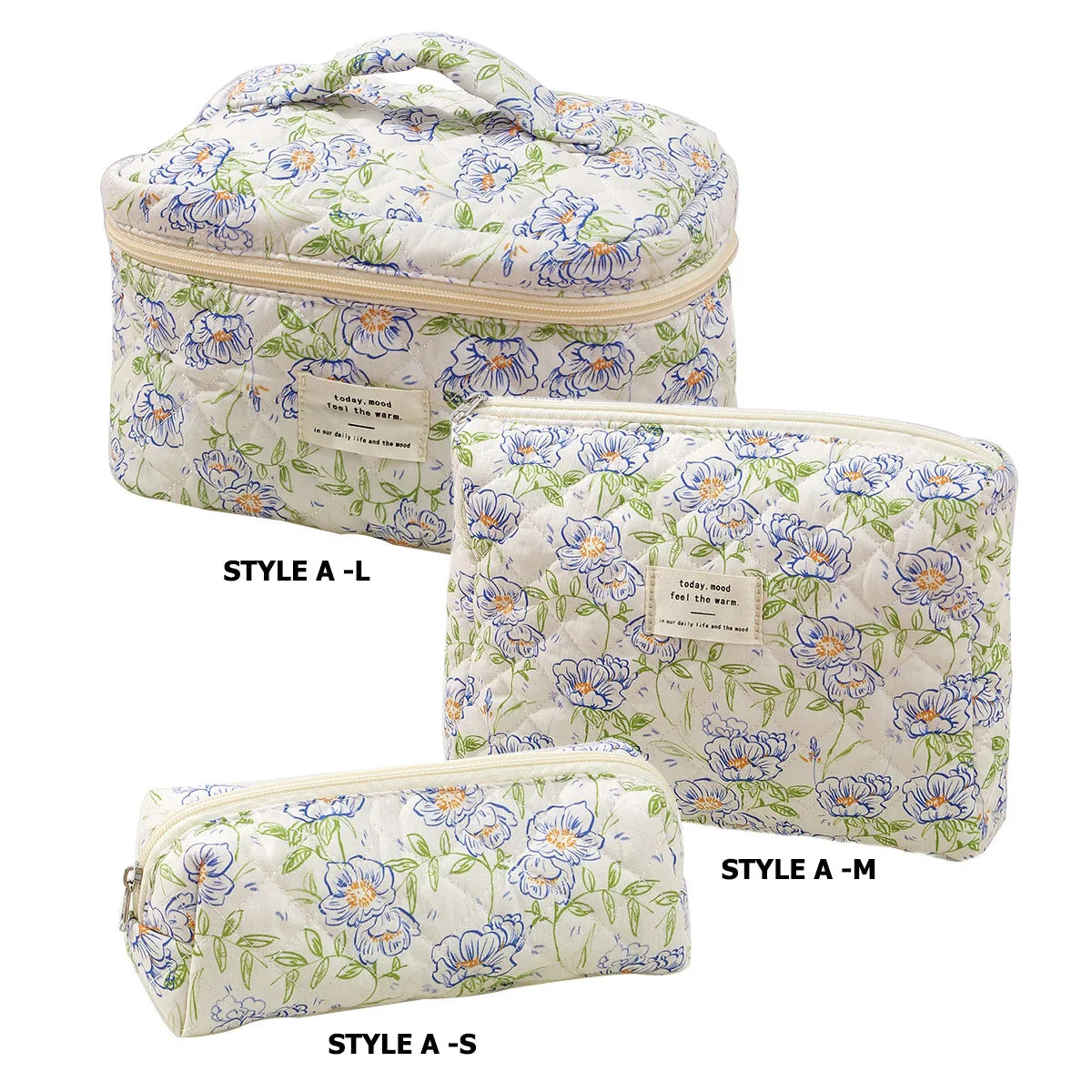 Cute Quilted Cotton Makeup Bag for Women Clean Vanilla Store