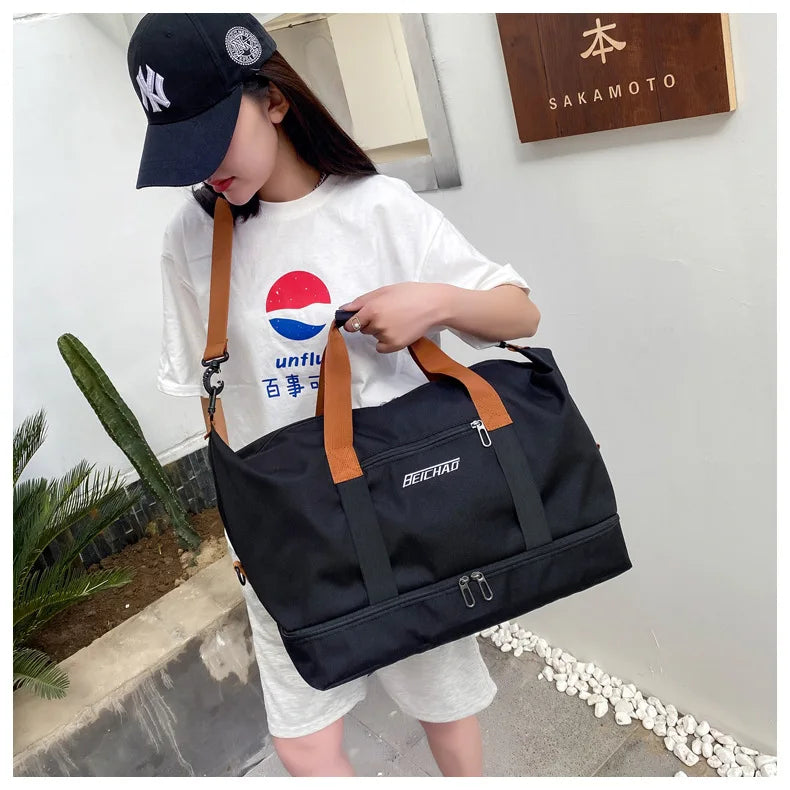 Large Capacity Travel Gym Bag Waterproof Design Clean Vanilla Store