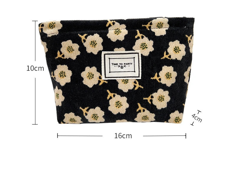 New Small Women's Cosmetic Bag with Floral Design Clean Vanilla Store