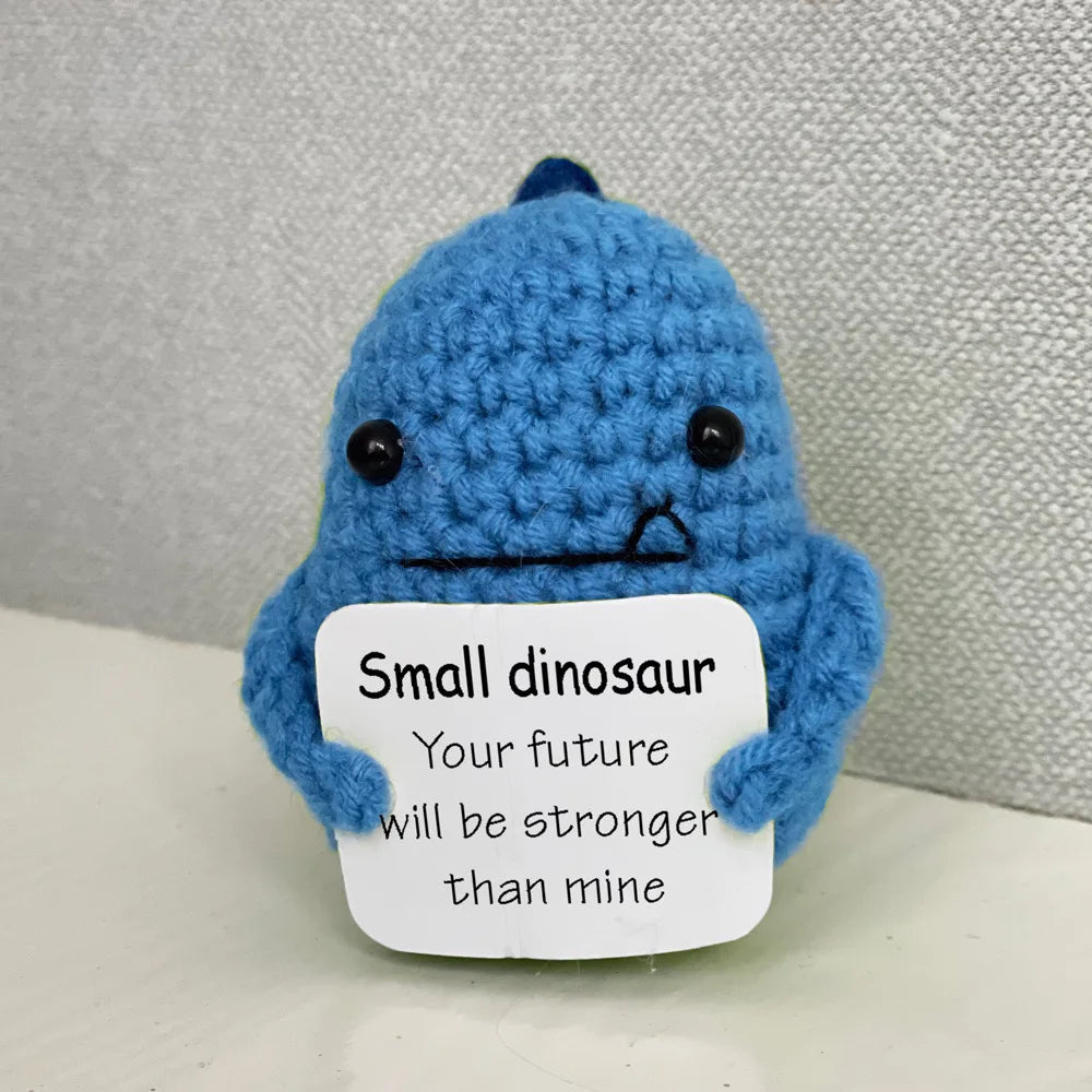 Funny Crochet Shark Doll with Card Handmade Gift Clean Vanilla Store