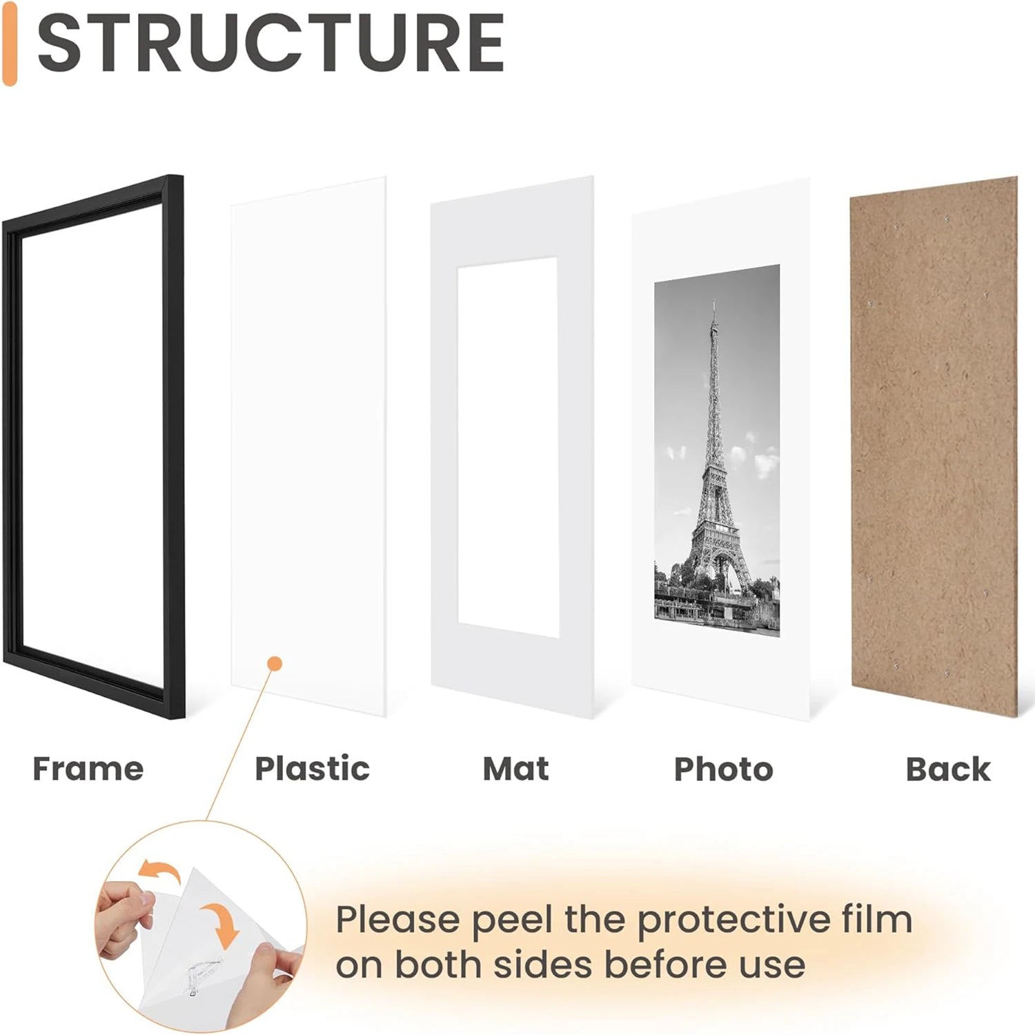 Versatile Photo Frames In Different Sizes Black Modern Design Clean Vanilla Store