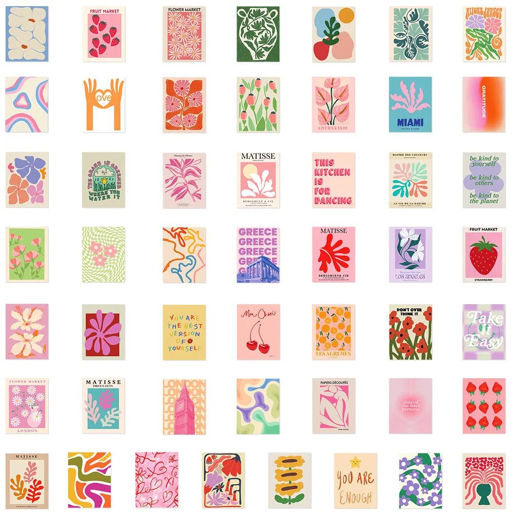 50pcs Inspirational Text Graffiti Stickers Pack Clean Vanilla Store