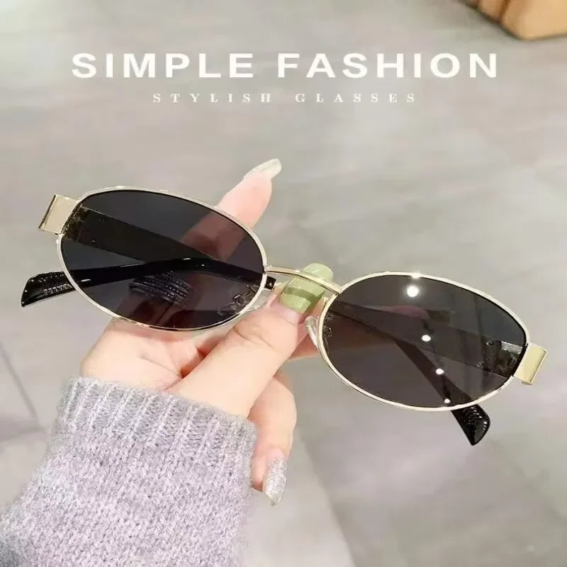 Stylish Unisex Oval Sunglasses Retro Shades for Summer Fun Clean Vanilla Store