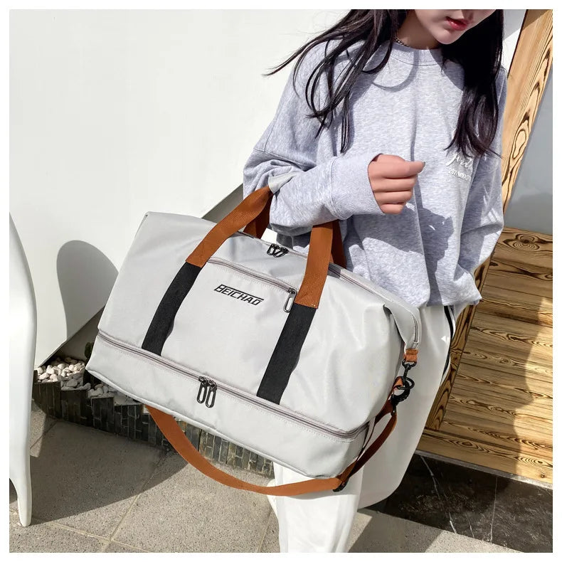 Large Capacity Travel Gym Bag Waterproof Design Clean Vanilla Store