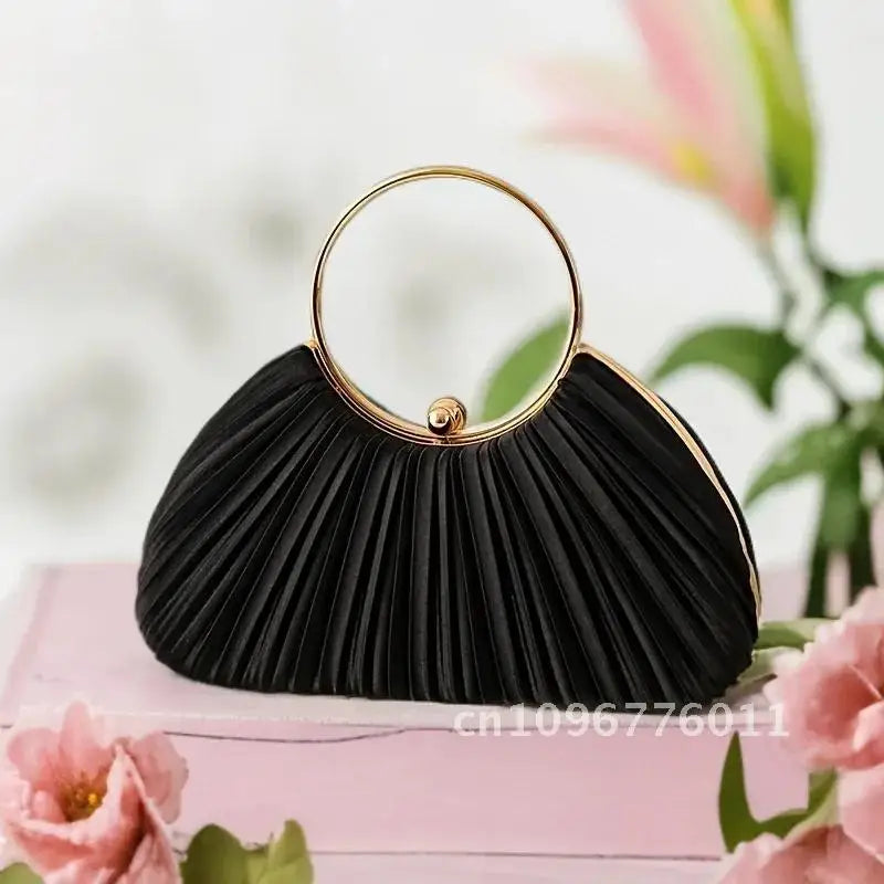 Women Satin Evening Top Handle Handbags - Party Bags Clean Vanilla Store