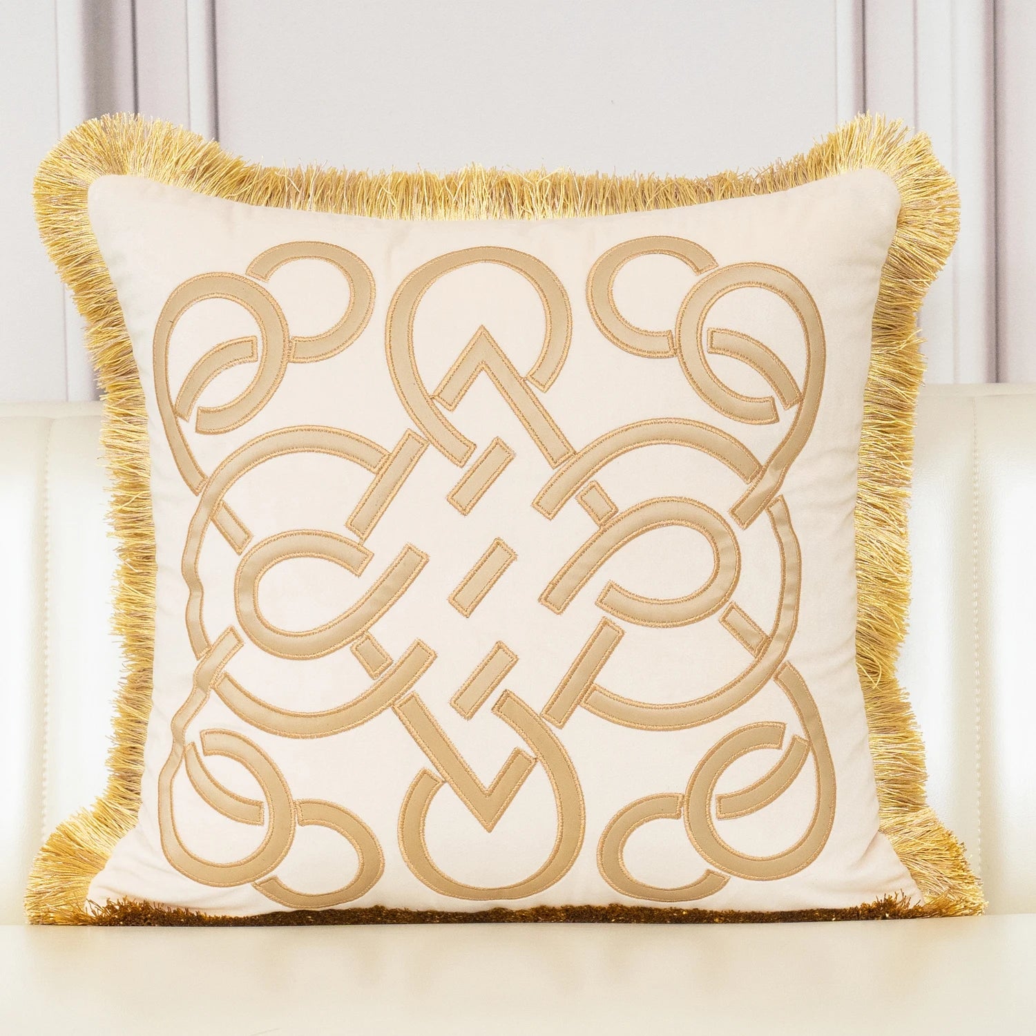 Luxury Gold Velvet Cushion Cover with Tassel Clean Vanilla Store