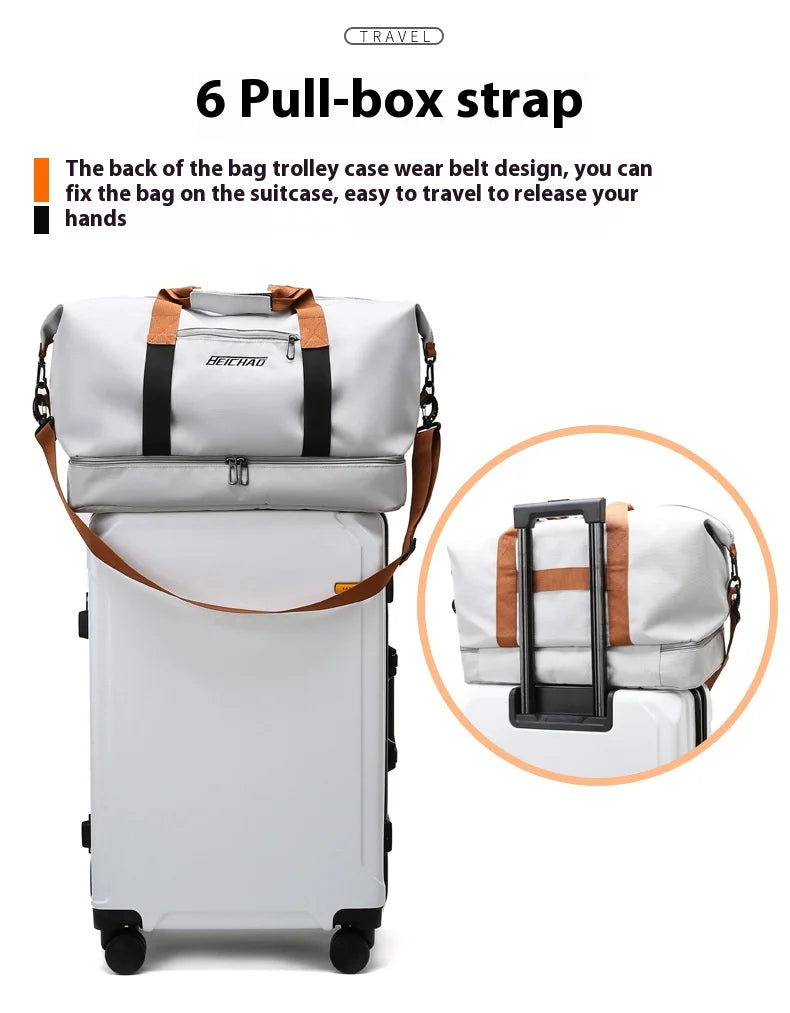 Large Capacity Travel Gym Bag Waterproof Design Clean Vanilla Store