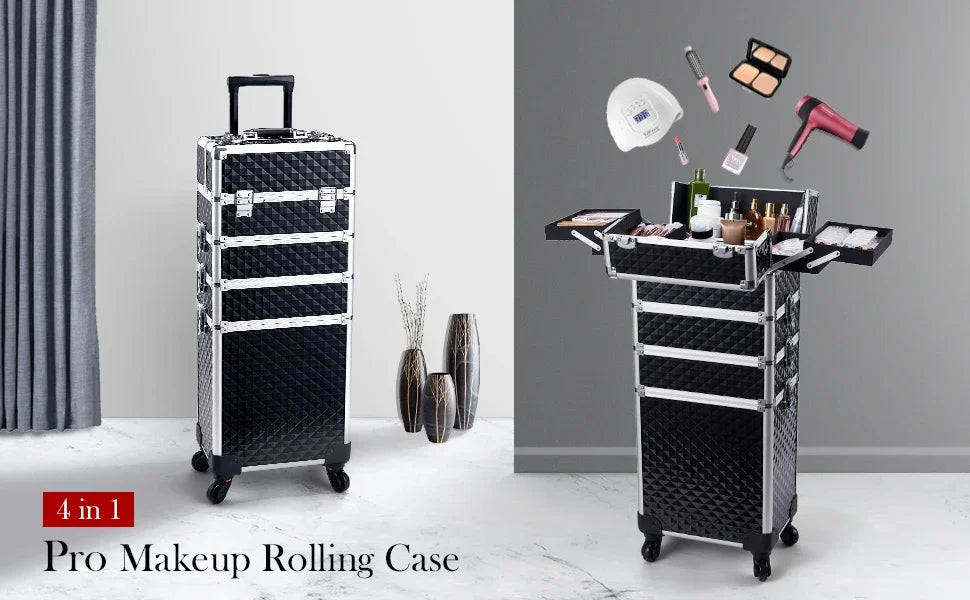 Detachable 4 in 1 Makeup Trolley Case on Wheels Clean Vanilla Store