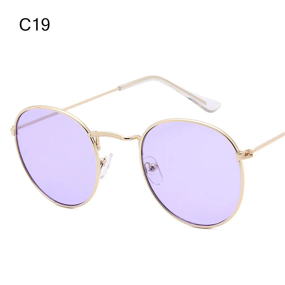 Vintage Round Sunglasses for Retro UV Protection Clean Vanilla Store