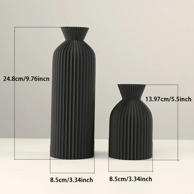 Elegant Black Plastic Vase - Boho Chic Centerpiece Clean Vanilla Store
