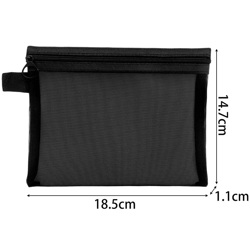 Mesh Clear Cosmetic Bags - Portable Organizer 1/3pcs Clean Vanilla Store
