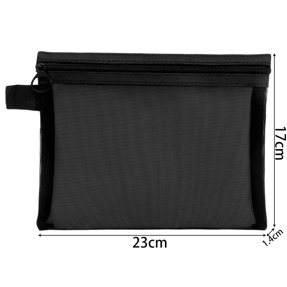 Mesh Clear Cosmetic Bags - Portable Organizer 1/3pcs Clean Vanilla Store