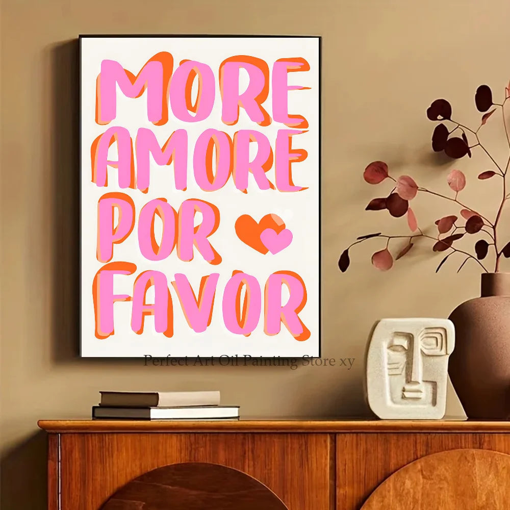 Maximalist Colorful Pink Love Poster Print Decor Clean Vanilla Store