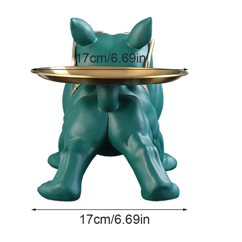 Charming 30cm Bulldog Figurine Dog Storage Box Clean Vanilla Store