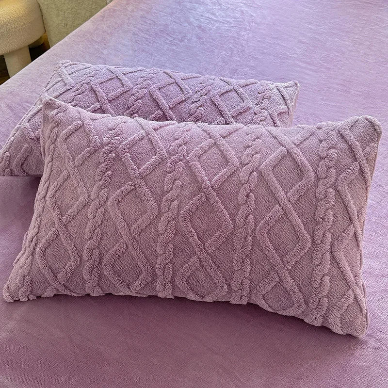 Velvet Pillow Cover 48x74cm Warm Case Set of 2Pcs Clean Vanilla Store