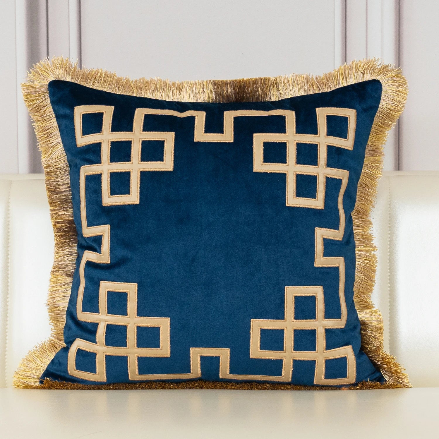 Luxury Gold Velvet Cushion Cover with Tassel Clean Vanilla Store