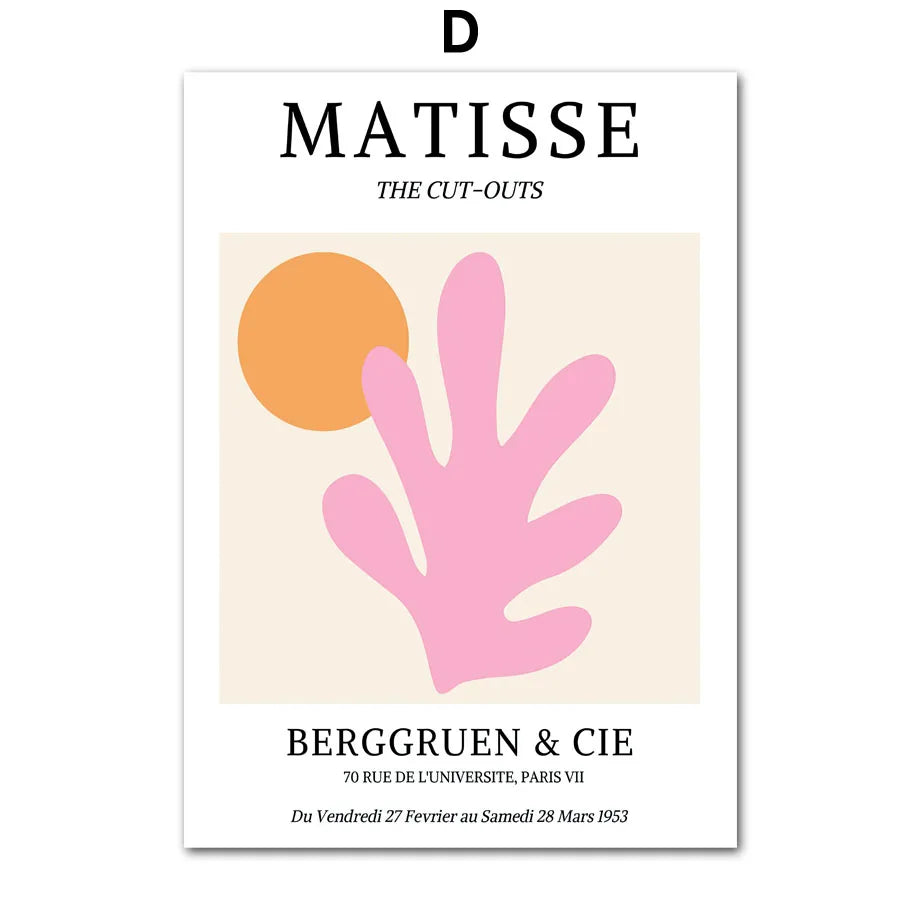 Matisse Woman Leaf Flower Drink Pink Canvas Art Clean Vanilla Store