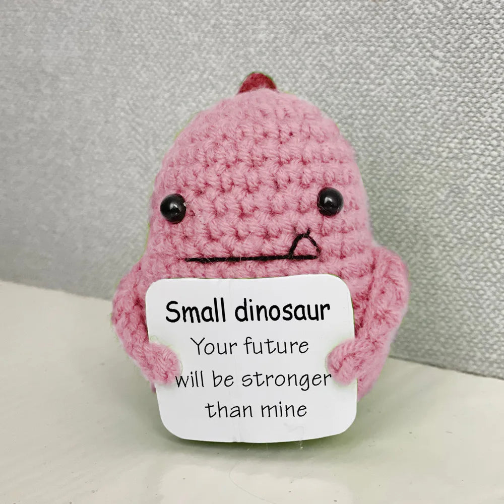 Funny Crochet Shark Doll with Card Handmade Gift Clean Vanilla Store