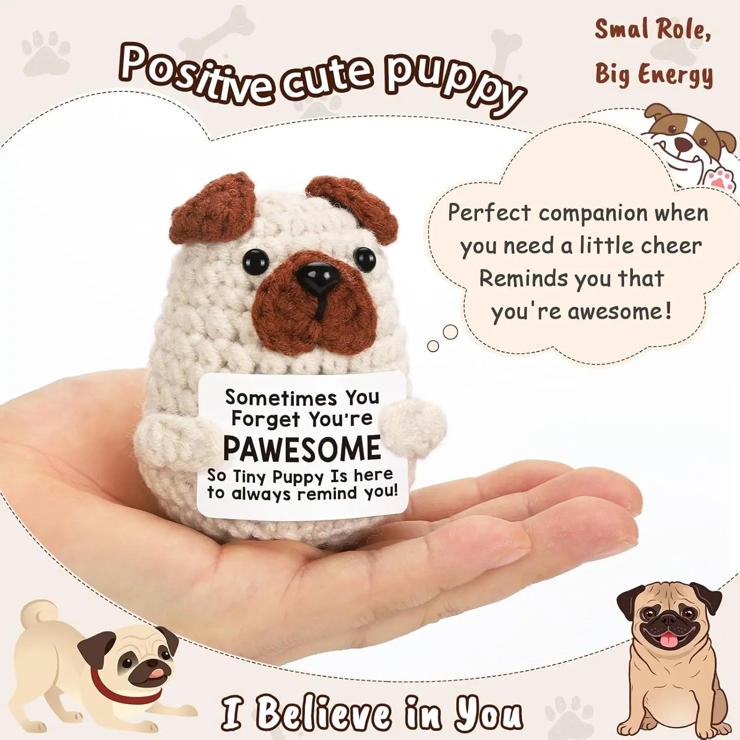 Funny Crochet Positive Energy Puppy Doll Gift Clean Vanilla Store