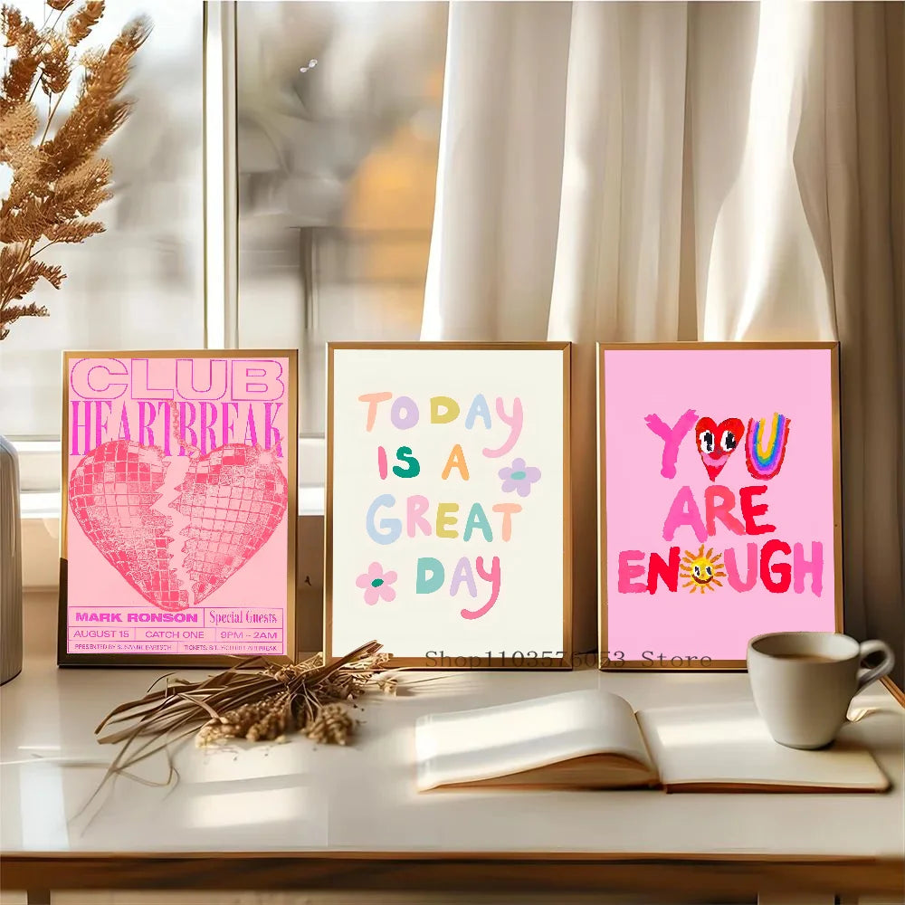 Maximalist Colorful Pink Love Poster Print Decor Clean Vanilla Store