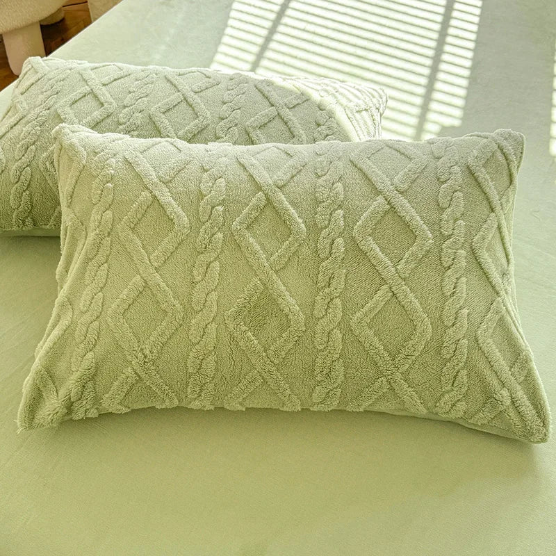 Velvet Pillow Cover 48x74cm Warm Case Set of 2Pcs Clean Vanilla Store