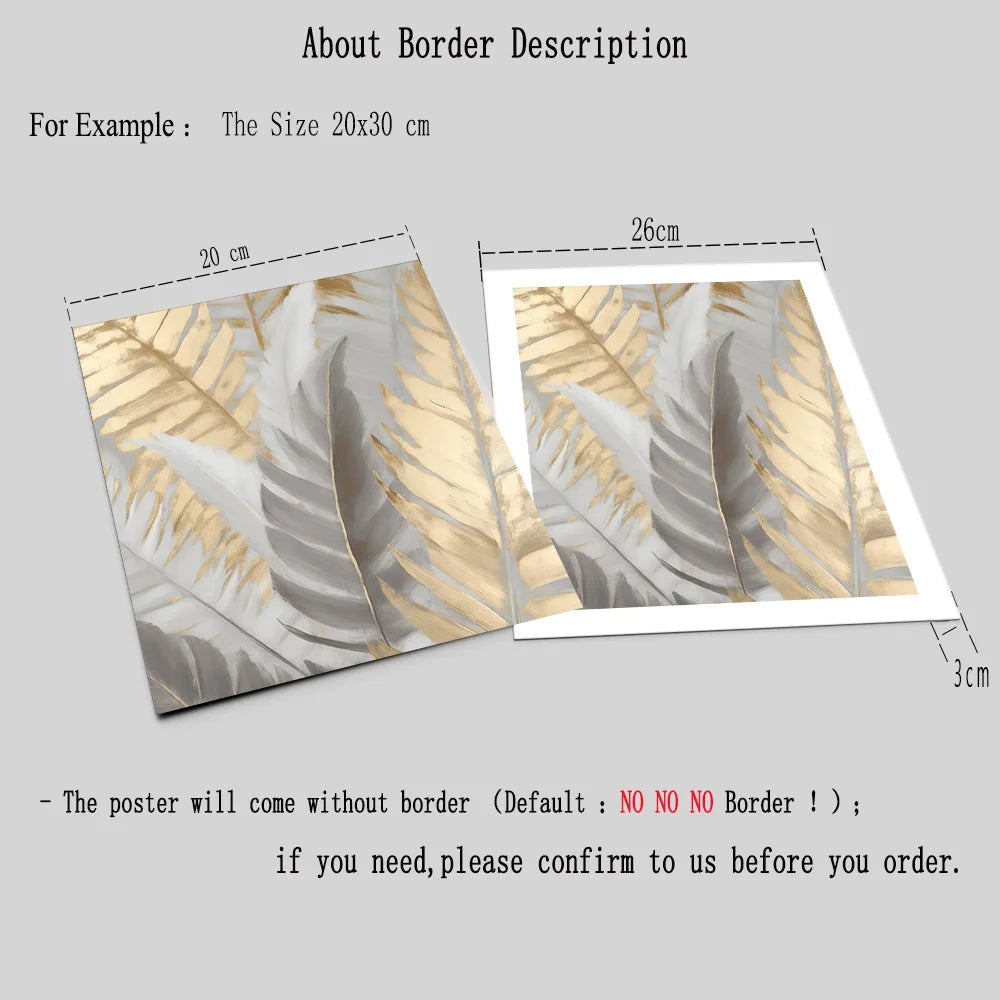 Nordic Gold Feather Canvas Painting Abstract Wall Art Clean Vanilla Store