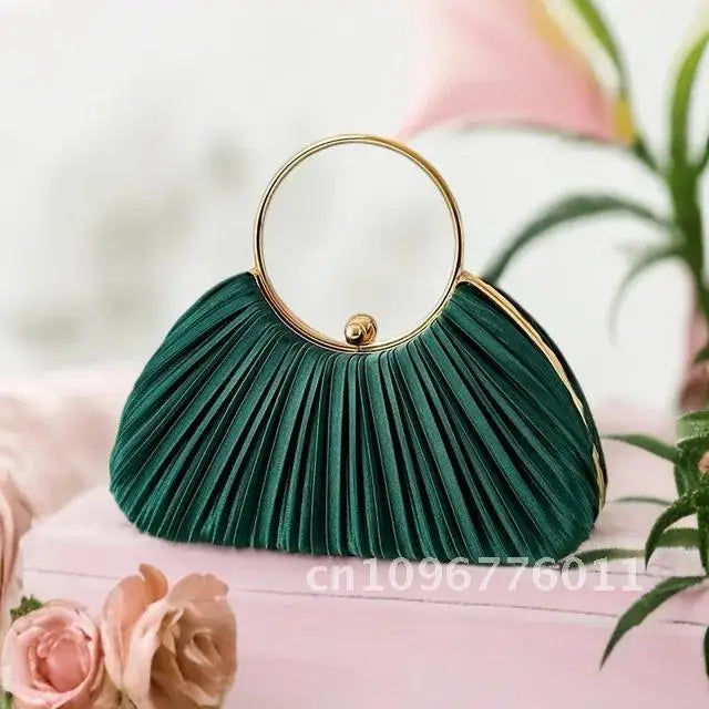Women Satin Evening Top Handle Handbags - Party Bags Clean Vanilla Store