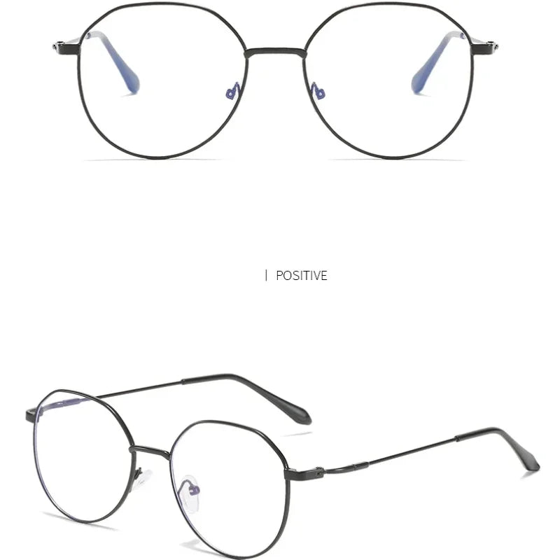 Metal Round Anti Blue Light Glasses Classic Style Clean Vanilla Store