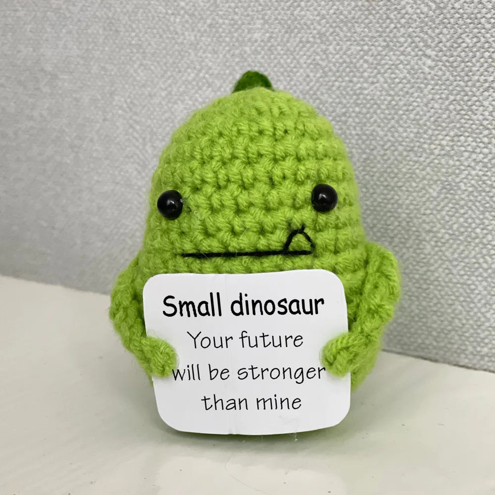 Funny Crochet Shark Doll with Card Handmade Gift Clean Vanilla Store