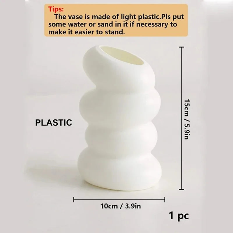 Nordic Creative White Spiral Flower Vase 1PC Clean Vanilla Store