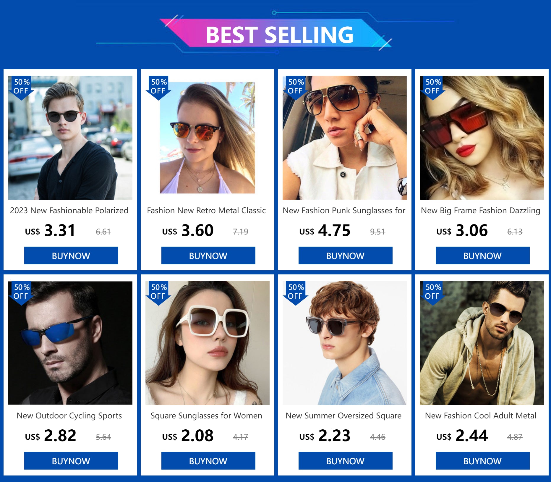New Fashion TR Memory Frame Polarizing Sunglasses for Women Clean Vanilla Store