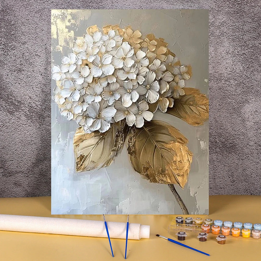 Modern Paint By Numbers Hydrangea Art Kit Clean Vanilla Store