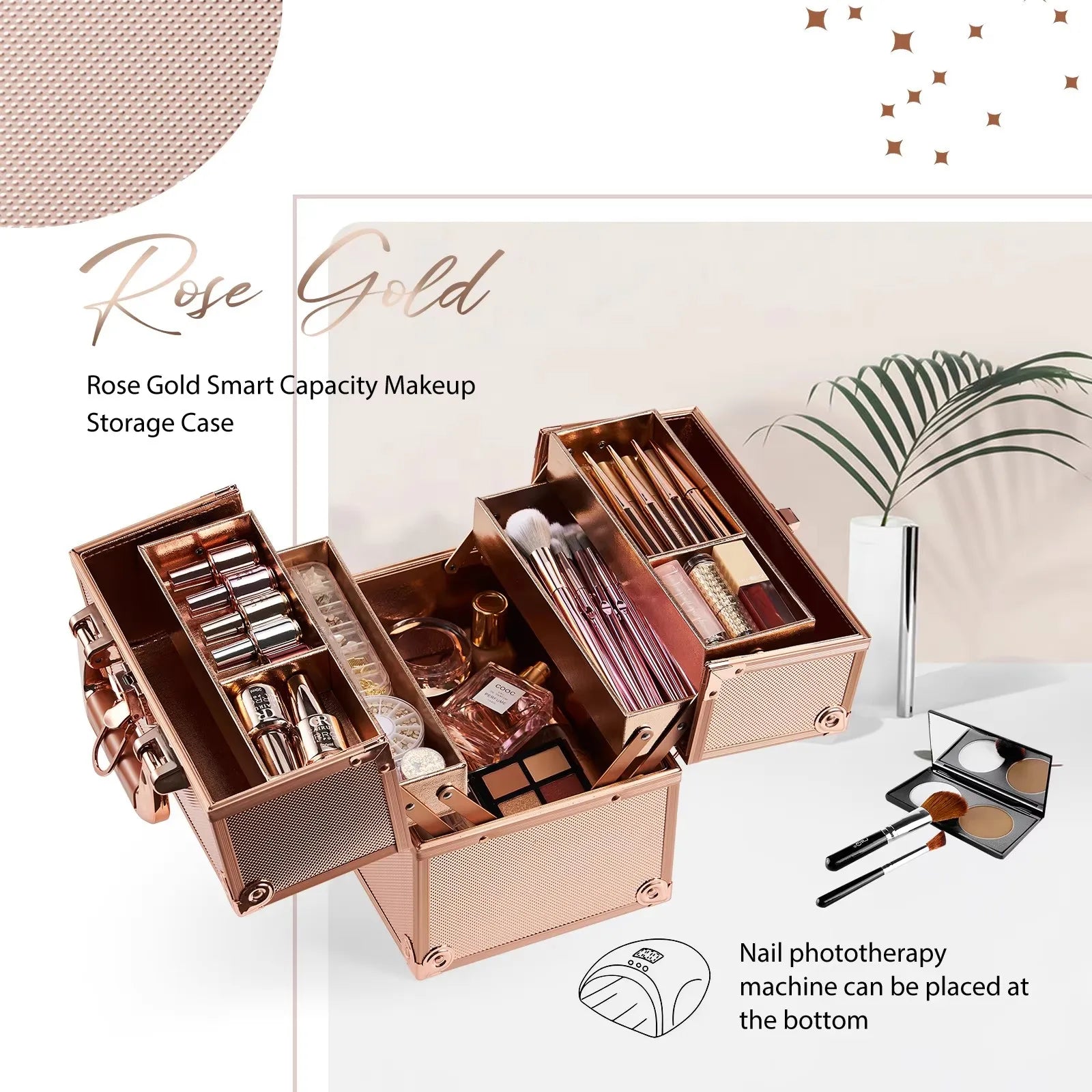 Makeup Case Portable Travel Organizer for Women Clean Vanilla Store